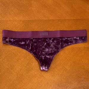 Victoria's Secret PINK Velvet Thong Elastic Waistband Panty Underwear NWT Large